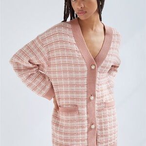 Babaton Pink Plaid Sweater